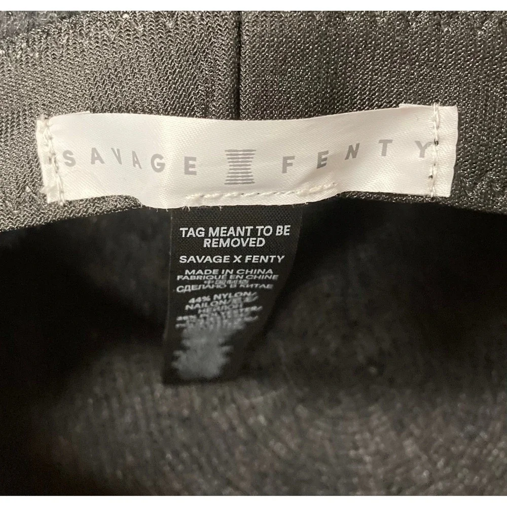 Savage X‎ Fenty Black Fuzzy Bucket Hat Eyelash Knit Logo Patch One Size